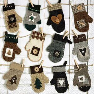 2 - 20 Cocktail Napkins Disposable 3Ply Paper Party Napkin Pack 5"x5" Advent Joy
